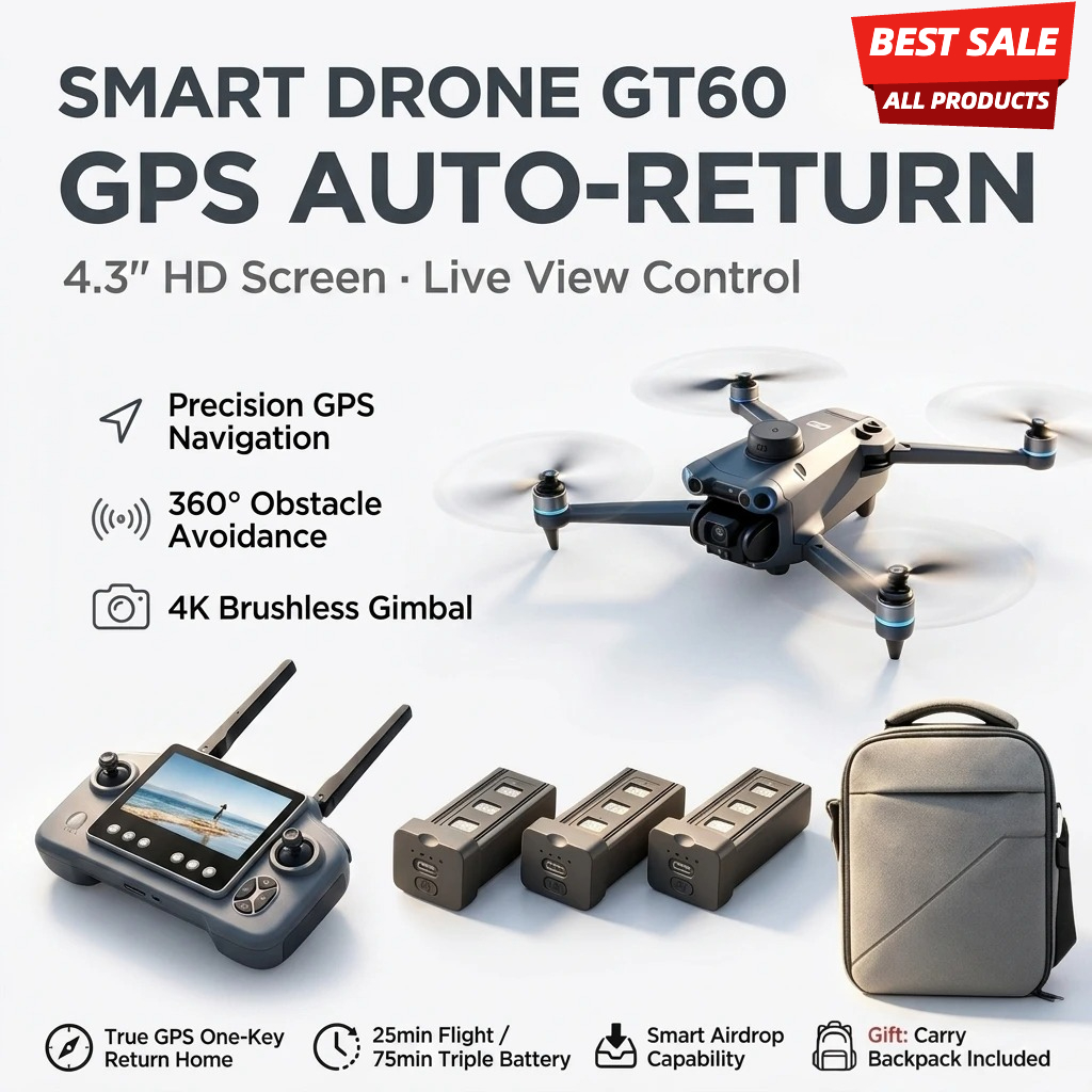 Jjrc Drone X12 - ข้อเสนอที่ดีที่สุด โดรนควอดคอปเตอร์พับได้พร้อม GPS แท้ หน้าจอ 4.3